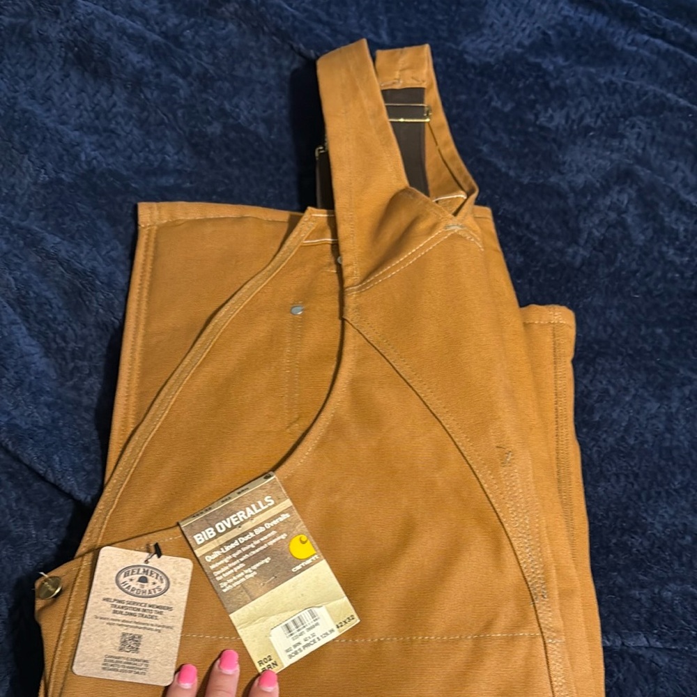 Carhartt Tan Quilt-Lined Bib Overalls